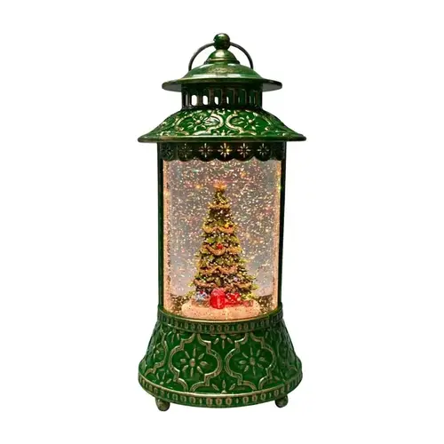Santas Forest Christmas Decor, 11 in H, Lantern with Tree Scene, Green Santas Forest Christmas Decor, 11 in H, Lantern with Tree Scene, Green