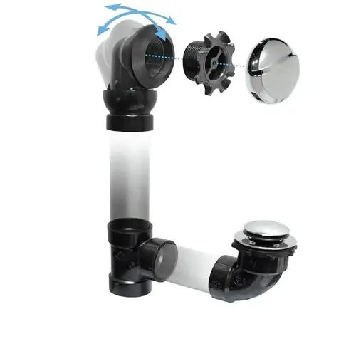 Bathtub Waste and Overflow Kit, 1-1/2", Popup, Brushed Nickel Bathtub Waste and Overflow Kit, 1-1/2", Popup, Brushed Nickel