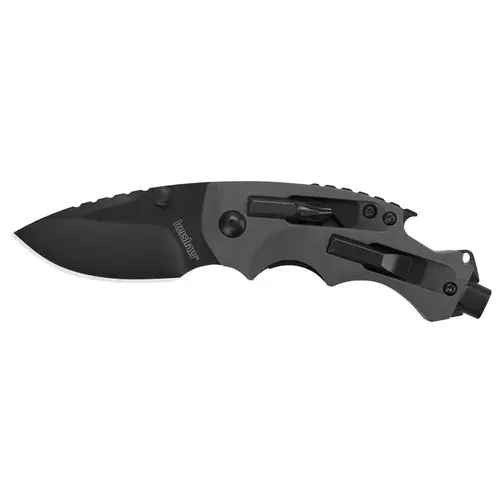 Kershaw Shuffle DIY Series Pocket Knife, Drop Point, Plain Blade, Black Oxide Blade, 5-3/4 in OAL, Gray Handle Kershaw Shuffle DIY Series Pocket Knife, Drop Point, Plain Blade, Black Oxide Blade, 5-3/4 in OAL, Gray Handle