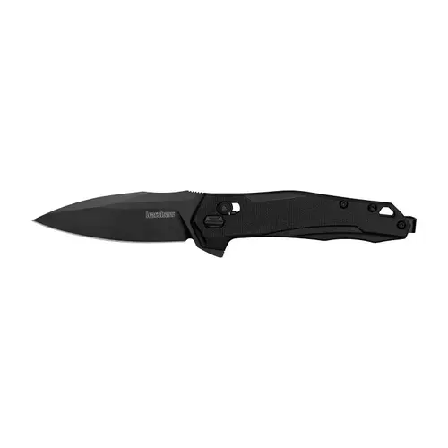 Kershaw Folding Knife, 3 in L Blade, Steel Blade, Textured Grip Handle, Black Handle Kershaw Folding Knife, 3 in L Blade, Steel Blade, Textured Grip Handle, Black Handle