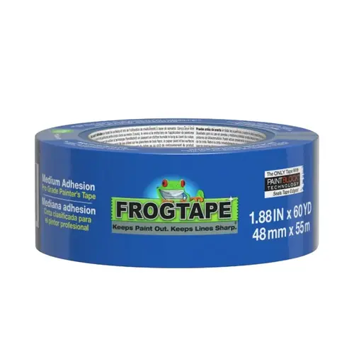 FrogTape Premium Painter's Tape, 60 yd L, 1.88 in W, Crepe Backing, Blue FrogTape Premium Painter's Tape, 60 yd L, 1.88 in W, Crepe Backing, Blue