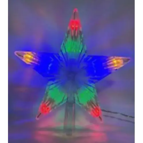Santas Forest Tree Topper, 8.66 in H, Star, Multi-Color Santas Forest Tree Topper, 8.66 in H, Star, Multi-Color