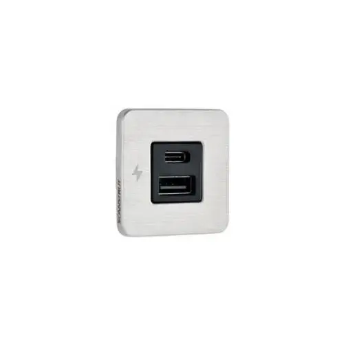 TILE - USB-A / USB-C Interiors Charging Socket 12/24V - Brushed Stainless Bezel TILE - USB-A / USB-C Interiors Charging Socket 12/24V - Brushed Stainless Bezel