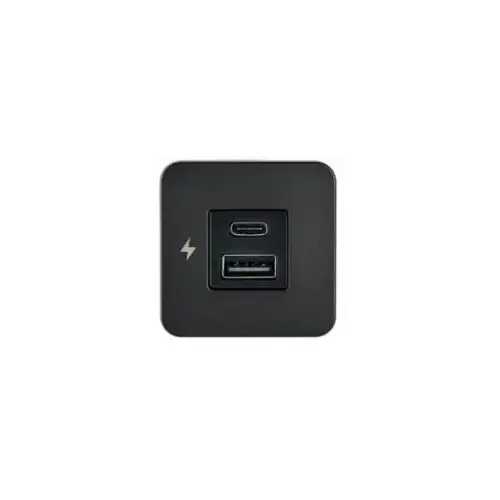TILE - USB-A / USB-C Interiors Charging Socket 12/24V - Black Bezel TILE - USB-A / USB-C Interiors Charging Socket 12/24V - Black Bezel