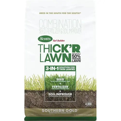 Scotts Turf Builder Thick 'r Southern Gold Grass Seed, 40 lb Bag Scotts Turf Builder Thick 'r Southern Gold Grass Seed, 40 lb Bag