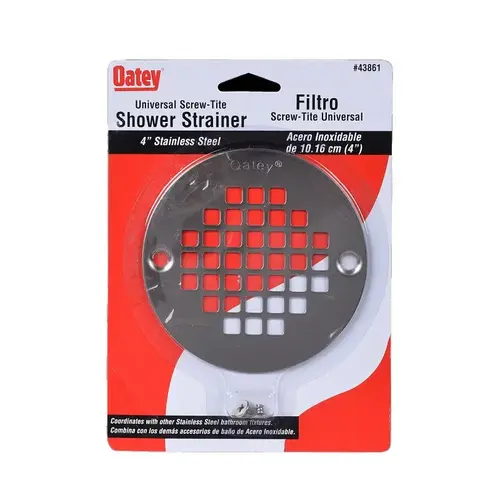Oatey Replacement Strainer, Stainless Steel, Stainless Steel, Specifications: Round Shape, Screw-In Cover Oatey Replacement Strainer, Stainless Steel, Stainless Steel, Specifications: Round Shape, Screw-In Cover
