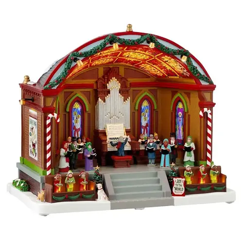 Lemax Christmas Decor, 9.65 in H, Christmas At The Park Pavilion, Resin, LED Lemax Christmas Decor, 9.65 in H, Christmas At The Park Pavilion, Resin, LED