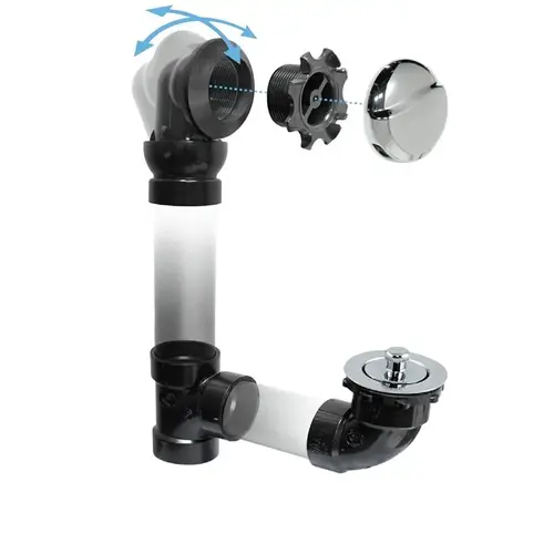 1-1/2" ABS Waste and Overflow Kit, Chrome, Lift & Turn 1-1/2" ABS Waste and Overflow Kit, Chrome, Lift & Turn