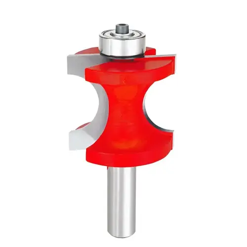 Freud Half Round Bit with Bearing, 1-3/4 in Dia Cutter, 1-19/32 in L Cutting, 3-3/4 in OAL, 1/2 in Dia Shank Freud Half Round Bit with Bearing, 1-3/4 in Dia Cutter, 1-19/32 in L Cutting, 3-3/4 in OAL, 1/2 in Dia Shank
