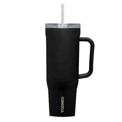 Corkcicle Tumbler, 40 oz, Sip Plus Straw Lid, Steel, Matte Black, Insulated Corkcicle Tumbler, 40 oz, Sip Plus Straw Lid, Steel, Matte Black, Insulated