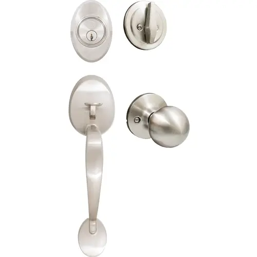 Mill Creek Handleset, Ball Interior Trim, KW Keyway, Satin Nickel Mill Creek Handleset, Ball Interior Trim, KW Keyway, Satin Nickel