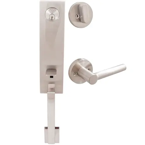 Munich Handleset, Zurich Interior Trim, SC Keyway, Satin Nickel Munich Handleset, Zurich Interior Trim, SC Keyway, Satin Nickel