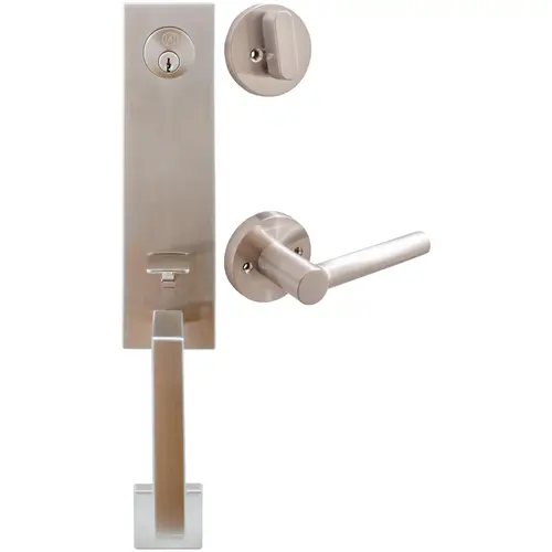 Munich Handleset, Zurich Interior Trim, KW Keyway, Satin Nickel Munich Handleset, Zurich Interior Trim, KW Keyway, Satin Nickel