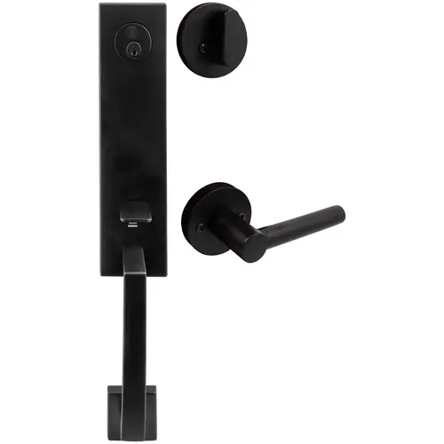 Munich Handleset, Zurich Interior Trim, KW Keyway, Matte Black Munich Handleset, Zurich Interior Trim, KW Keyway, Matte Black