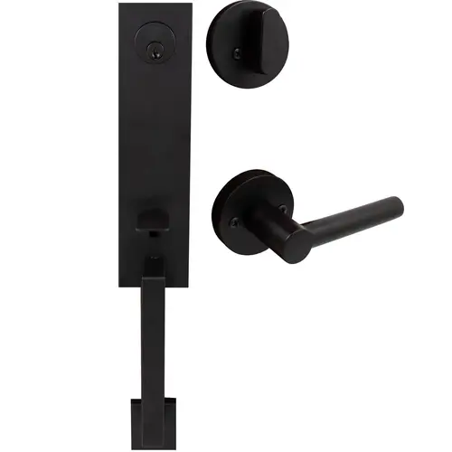 Munich Handleset, Zurich Interior Trim, SC Keyway, Matte Black Munich Handleset, Zurich Interior Trim, SC Keyway, Matte Black