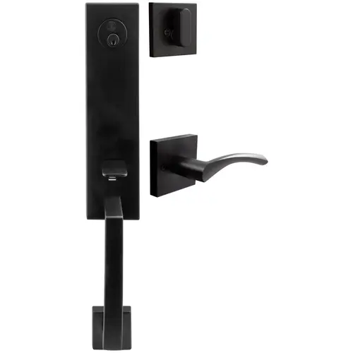 Munich Handleset, Turin Interior Trim, KW Keyway, Matte Black Munich Handleset, Turin Interior Trim, KW Keyway, Matte Black