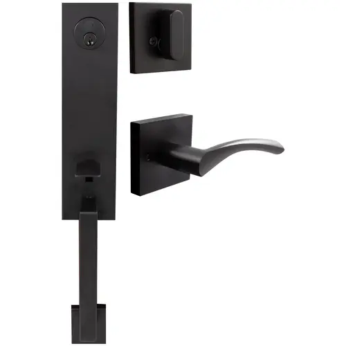Munich Handleset, Turin Interior Trim, SC Keyway, Matte Black Munich Handleset, Turin Interior Trim, SC Keyway, Matte Black