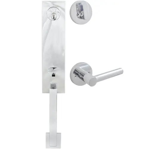 Munich Handleset, Zurich Interior Trim, SC Keyway, Polished Chrome Munich Handleset, Zurich Interior Trim, SC Keyway, Polished Chrome