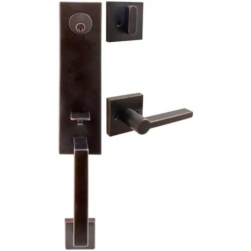Munich Handleset, Vienna Interior Trim, Square Rose, KW Keyway, Vintage Bronze Munich Handleset, Vienna Interior Trim, Square Rose, KW Keyway, Vintage Bronze