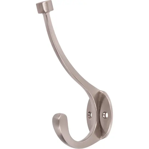 Contemporary Coat & Hat Hook, Satin Nickel Contemporary Coat & Hat Hook, Satin Nickel