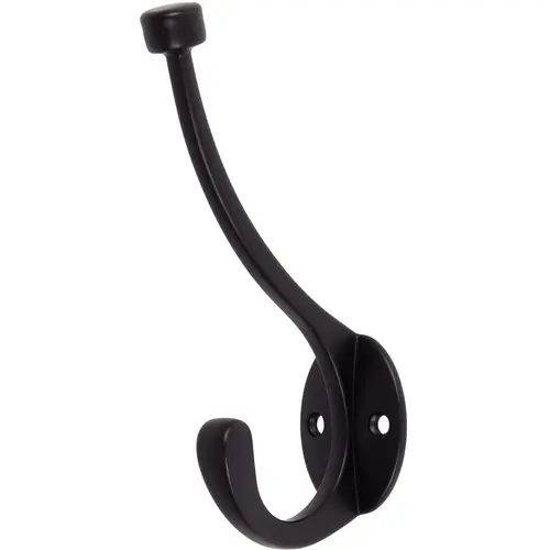 Contemporary Coat & Hat Hook, Matte Black Contemporary Coat & Hat Hook, Matte Black