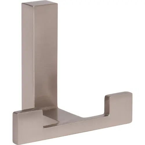 Modern Double Robe Hook, Satin Nickel Modern Double Robe Hook, Satin Nickel