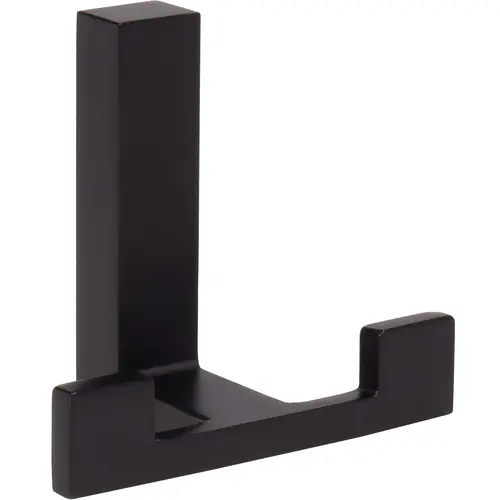 Modern Double Robe Hook, Matte Black Modern Double Robe Hook, Matte Black