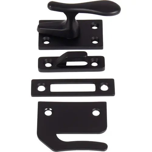 Casement Latch with Three Strike Plates, Matte Black Casement Latch with Three Strike Plates, Matte Black