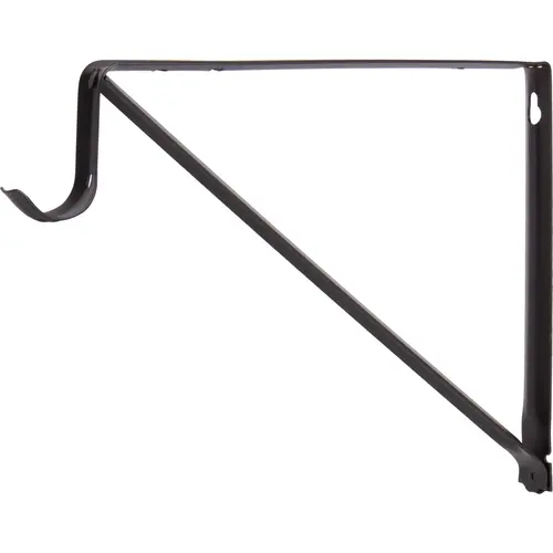Heavy-Duty Shelf and Pole Bracket, Powder Coated, 3" Drop, Matte Black Heavy-Duty Shelf and Pole Bracket, Powder Coated, 3" Drop, Matte Black