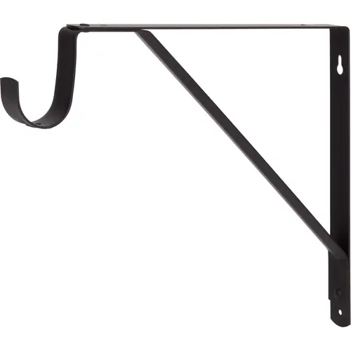 Flat Back Shelf and Pole Bracket, Powder Coated, 3" Drop, Matte Black Flat Back Shelf and Pole Bracket, Powder Coated, 3" Drop, Matte Black