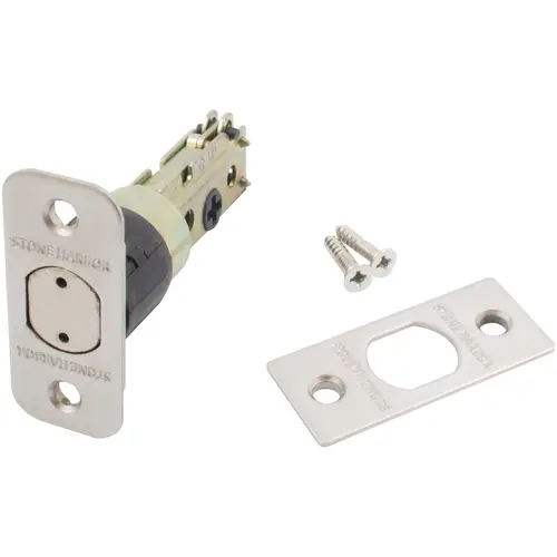 Four-Way Adjustable Latch for Deadbolts, Satin Nickel Four-Way Adjustable Latch for Deadbolts, Satin Nickel