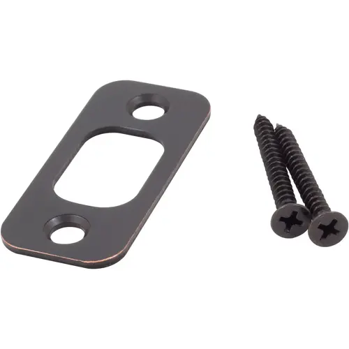 Round Corner Deadbolt Strike Plate, 1" x 2-1/4", 1-5/8" Center-to-Center, Vintage Bronze Round Corner Deadbolt Strike Plate, 1" x 2-1/4", 1-5/8" Center-to-Center, Vintage Bronze