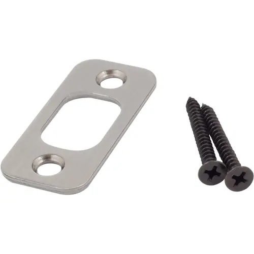Round Corner Deadbolt Strike Plate, 1" x 2-1/4", 1-5/8" Center-to-Center, Antique Nickel Round Corner Deadbolt Strike Plate, 1" x 2-1/4", 1-5/8" Center-to-Center, Antique Nickel