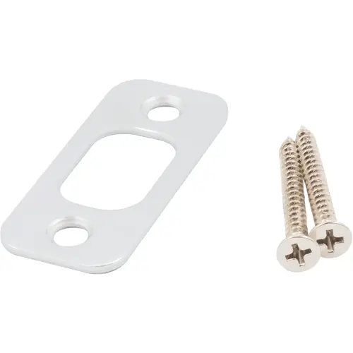 Round Corner Deadbolt Strike Plate, 1" x 2-1/4", 1-5/8" Center-to-Center, Satin Chrome Round Corner Deadbolt Strike Plate, 1" x 2-1/4", 1-5/8" Center-to-Center, Satin Chrome