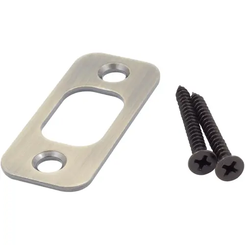 Round Corner Deadbolt Strike Plate, 1" x 2-1/4", 1-5/8" Center-to-Center, Antique Brass Round Corner Deadbolt Strike Plate, 1" x 2-1/4", 1-5/8" Center-to-Center, Antique Brass
