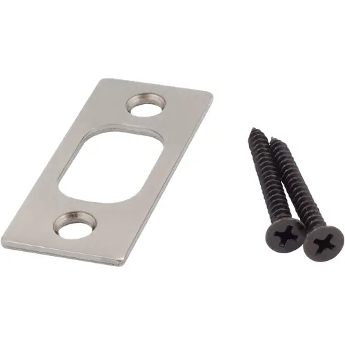 Square Corner Deadbolt Strike Plate, 1" x 2-1/4", 1-5/8" Center-to-Center, Antique Nickel Square Corner Deadbolt Strike Plate, 1" x 2-1/4", 1-5/8" Center-to-Center, Antique Nickel