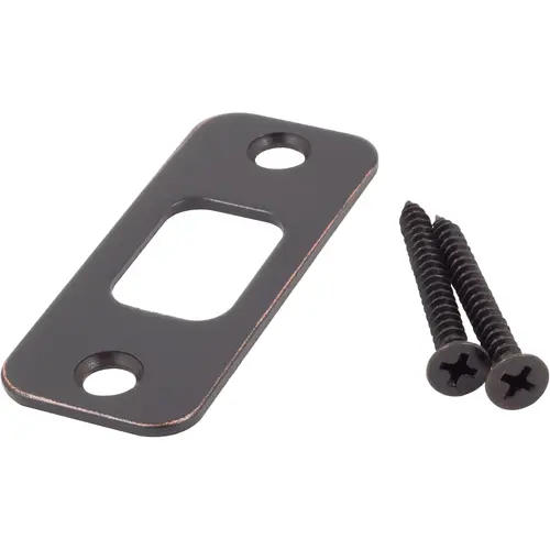 Round Corner Deadbolt Strike Plate, 1-1/8" x 2-3/4", 2-1/8" Center-to-Center, Vintage Bronze Round Corner Deadbolt Strike Plate, 1-1/8" x 2-3/4", 2-1/8" Center-to-Center, Vintage Bronze
