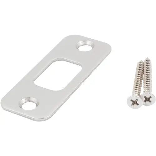 Round Corner Deadbolt Strike Plate, 1-1/8" x 2-3/4", 2-1/8" Center-to-Center, Satin Nickel Round Corner Deadbolt Strike Plate, 1-1/8" x 2-3/4", 2-1/8" Center-to-Center, Satin Nickel