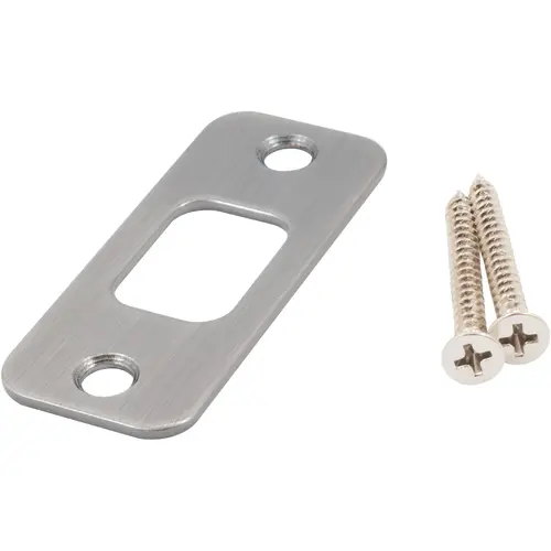 Round Corner Deadbolt Strike Plate, 1-1/8" x 2-3/4", 2-1/8" Center-to-Center, Antique Nickel Round Corner Deadbolt Strike Plate, 1-1/8" x 2-3/4", 2-1/8" Center-to-Center, Antique Nickel