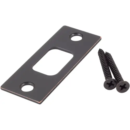 Square Corner Deadbolt Strike Plate, 1-1/8" x 2-3/4", 2-1/8" Center-to-Center, Vintage Bronze Square Corner Deadbolt Strike Plate, 1-1/8" x 2-3/4", 2-1/8" Center-to-Center, Vintage Bronze