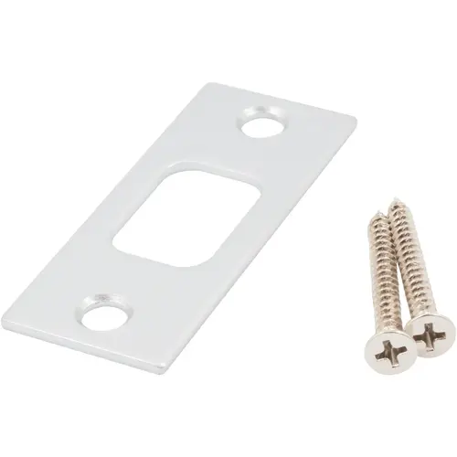Square Corner Deadbolt Strike Plate, 1-1/8" x 2-3/4", 2-1/8" Center-to-Center, Satin Chrome Square Corner Deadbolt Strike Plate, 1-1/8" x 2-3/4", 2-1/8" Center-to-Center, Satin Chrome