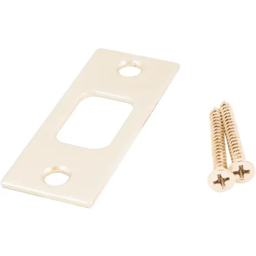 Square Corner Deadbolt Strike Plate, 1-1/8" x 2-3/4", 2-1/8" Center-to-Center, Polished Brass Square Corner Deadbolt Strike Plate, 1-1/8" x 2-3/4", 2-1/8" Center-to-Center, Polished Brass