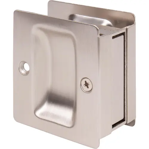 Premium Square Pocket Door Lock, Passage Function, Satin Nickel Premium Square Pocket Door Lock, Passage Function, Satin Nickel