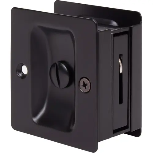 Premium Square Pocket Door Lock, Privacy Function, Matte Black Premium Square Pocket Door Lock, Privacy Function, Matte Black