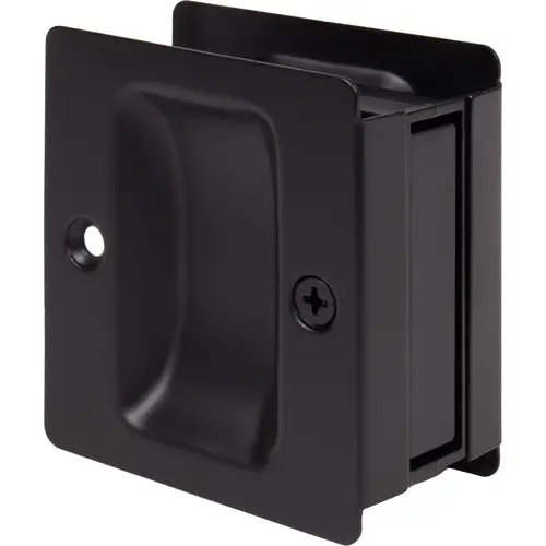Premium Square Pocket Door Lock, Passage Function, Matte Black Premium Square Pocket Door Lock, Passage Function, Matte Black