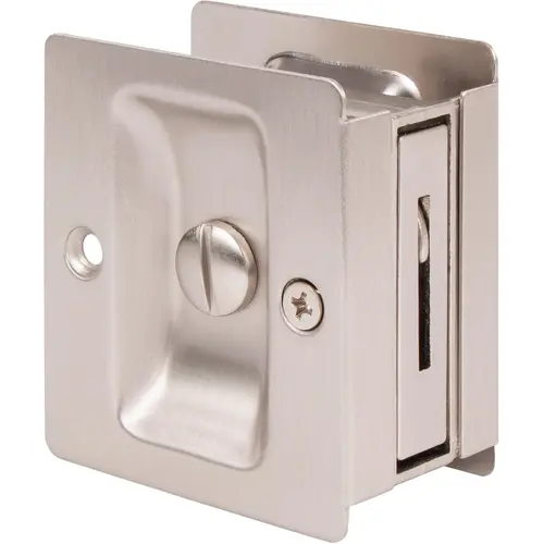 Premium Square Pocket Door Lock, Privacy Function, Satin Nickel Premium Square Pocket Door Lock, Privacy Function, Satin Nickel
