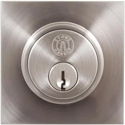 Grade 3 Contemporary Square Deadbolt, KW Keyway, Satin Nickel Grade 3 Contemporary Square Deadbolt, KW Keyway, Satin Nickel