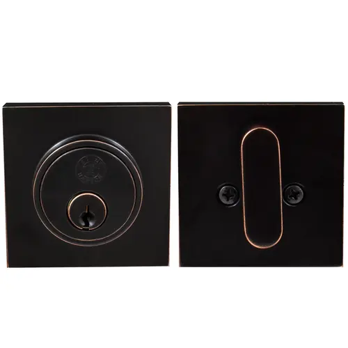 Grade 3 Contemporary Square Deadbolt, SC Keyway, Vintage Bronze Grade 3 Contemporary Square Deadbolt, SC Keyway, Vintage Bronze