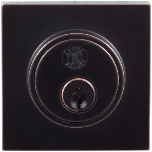 Grade 3 Contemporary Square Deadbolt, KW Keyway, Vintage Bronze Grade 3 Contemporary Square Deadbolt, KW Keyway, Vintage Bronze
