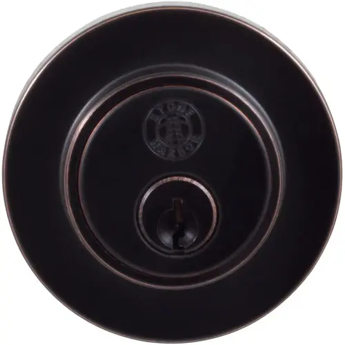Grade 3 Contemporary Round Deadbolt, KW Keyway, Vintage Bronze Grade 3 Contemporary Round Deadbolt, KW Keyway, Vintage Bronze